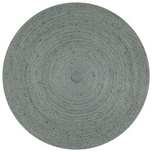 vidaXL Teppich Handgefertigt Jute Rund 90 cm Olivgr&uuml;n