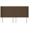 vidaXL Kopfteil mit Ohren Dunkelbraun 203x16x118/128 cm Stoff