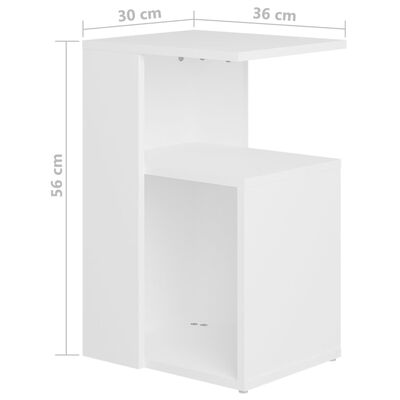 vidaXL Beistelltisch Weiß 36x30x56 cm Holzwerkstoff