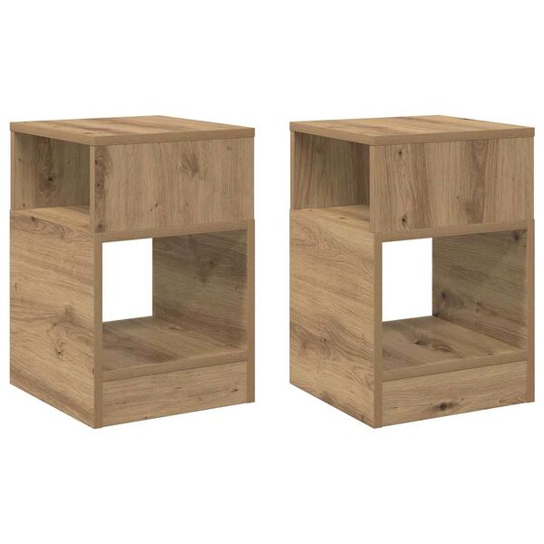 vidaXL Beistelltisch 2 pcs Artisan-Eiche 30,5 x 30 x 45 cm