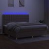 vidaXL Boxspringbett mit Matratze & LED Taupe 200x200 cm Stoff