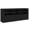 vidaXL Sideboard mit LED-Leuchten Schwarz 162x37x67 cm