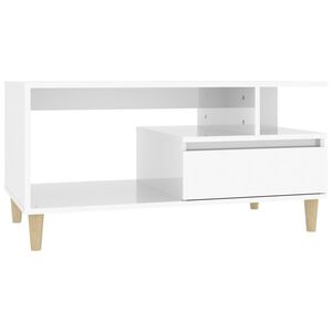vidaXL Couchtisch Hochglanz-Wei&szlig; 90x49x45 cm Holzwerkstoff