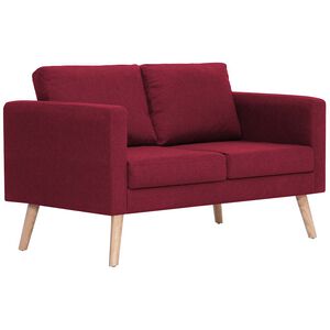 vidaXL 2-Sitzer-Sofa Stoff Weinrot