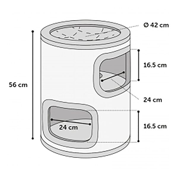FLAMINGO Kratztonne Enes Grau S 42x42x56 cm