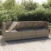 vidaXL 3-tlg. Garten-Lounge-Set mit Kissen Grau Poly Rattan