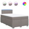 vidaXL Boxspringbett mit Matratze Taupe 120x190 cm Stoff