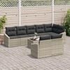 vidaXL Gartensofa-set mit Kissen 9 pcs Hellgrau Poly-Rattan