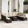vidaXL Gartensofa-set mit Kissen 10 pcs Braun Poly-Rattan