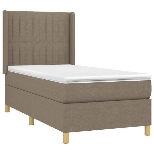 vidaXL Boxspringbett mit Matratze & LED Taupe 80x200 cm Stoff
