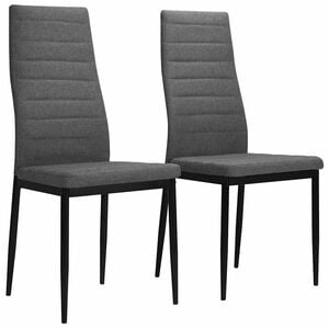 vidaXL Esszimmerst&uuml;hle 2 Stk. Hellgrau Stoff
