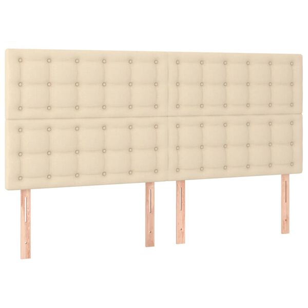 vidaXL Kopfteil Creme 180x5x118/128 cm Stoff