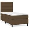 vidaXL Boxspringbett mit Matratze Dunkelbraun 90x190 cm Stoff