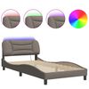 vidaXL Bettgestell mit LED ohne Matratze "Hvar" Taupe 100x200 cm Stoff