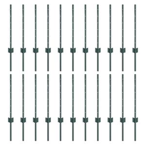 vidaXL Zaunpfosten 22 pcs Gr&uuml;n 100 cm Stahl