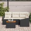 vidaXL Gartensofa-set mit Speicher 5 pcs Schwarz und Creme Poly-Rattan