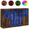 vidaXL Sideboards mit LED-Leuchten 3 Stk. R&auml;uchereiche Holzwerkstoff