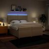 vidaXL Boxspringbett mit Matratze Creme 200x200 cm Stoff
