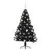 vidaXL K&uuml;nstlicher vorbeleuchteter Weihnachtsbaum Schwarz 150 cm PVC