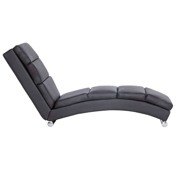 vidaXL Chaiselongue Grau Kunstleder
