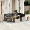 vidaXL 8-tlg. Garten-Sofagarnitur mit Kissen Grau Poly Rattan