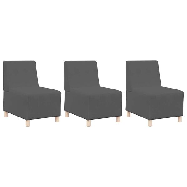 vidaXL Modulares Armfreies Sofa 3 pcs Dunkelgrau 55 x 74 x 82 cm