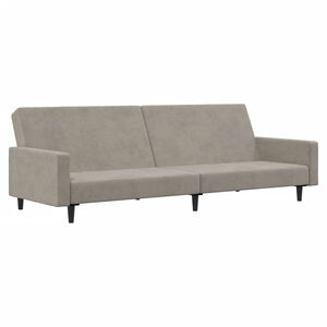 vidaXL Schlafsofa 2-Sitzer Hellgrau Samt