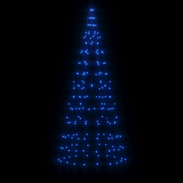 vidaXL LED-Weihnachtsbaum f&uuml;r Fahnenmast 200 LEDs Blau 180 cm