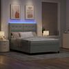 vidaXL Boxspringbett mit LED-Lichtleisten Hellgrau 160 x 200 cm Samt