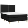 vidaXL Boxspringbett mit Matratze & LED Schwarz 140x200 cm Stoff