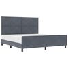 vidaXL Boxspringbett mit Kopfteil Dunkelgrau 180 x 200 cm Samt