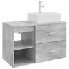vidaXL Badezimmerm&ouml;bel-Set 2 pcs Betongrau Holzwerkstoff