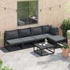 vidaXL Garten-Sofa-Set mit Kissen 5 pcs Schwarz Aluminium
