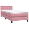vidaXL Boxspringbett mit Matratze Rosa 80x210 cm Samt