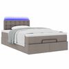 vidaXL Ottomane Bett mit Matratze & LEDs Taupe 120x190 cm Stoff