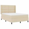 vidaXL Boxspringbett mit Matratze Creme 200 x 140 cm Stoff