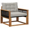 vidaXL Outdoor Mittelsofa Massives Akazienholz und Textilene Natur