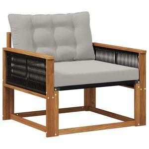 vidaXL Outdoor Mittelsofa Massives Akazienholz und Textilene Natur