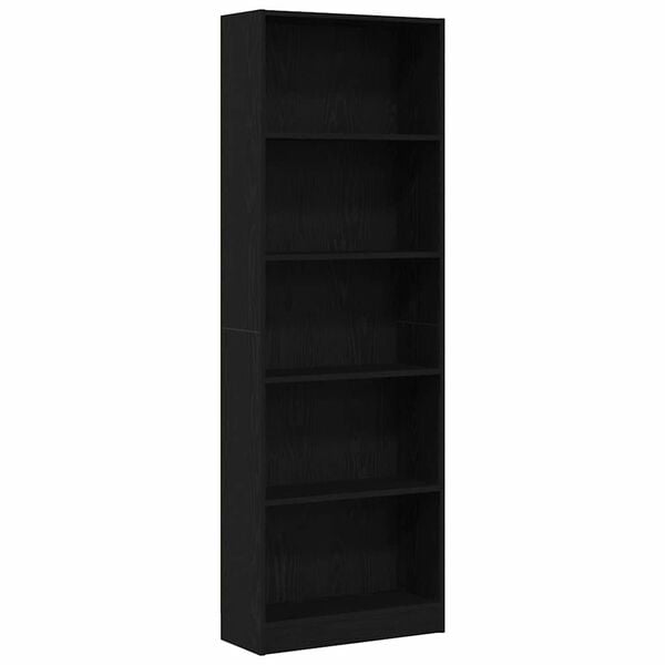 vidaXL Bücherregal Schwarz Eichen-Optik 60 x 24 x 176 cm Holzwerkstoff