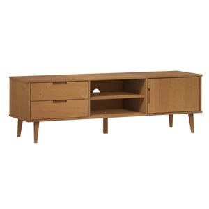 vidaXL TV-Schrank MOLDE Braun 158x40x49 cm Massivholz Kiefer