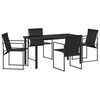 vidaXL Garten Essgruppe 5 pcs Schwarz