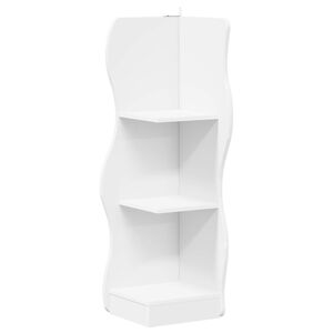 vidaXL Eckregal mit Regal Wei&szlig; 34 x 33 x 102 cm Holzwerkstoff