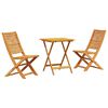 vidaXL Klapp Bistro Set 3 Stk. Braun Massivholz Akazie