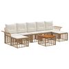 vidaXL Outdoor-Sofagarnitur 8 stk. 7-Sitzer Natur und Cremewei&szlig;