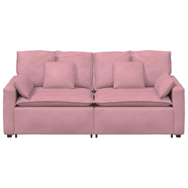 vidaXL Modulares Sofa mit Kissen Rosa