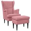 vidaXL Sessel mit Fu&szlig;hocker 2 stk. Rosa Samt