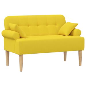 vidaXL Zweisitzer mit Knopfheftung Helles Gelb 120 x 65 x 79 cm Stoff