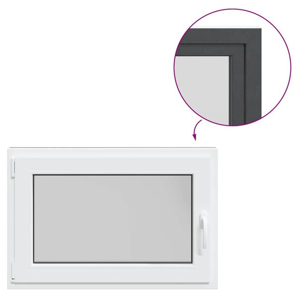 vidaXL Kellerfenster RISOR 90x60 cm Dreh Kipp DIN Links Anthrazit