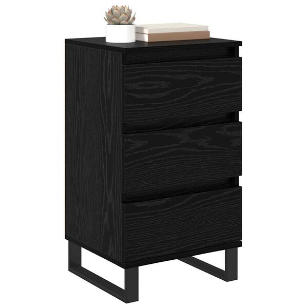 vidaXL Sideboard mit Schubladen Schwarz Eichen-Optik Holzwerkstoff