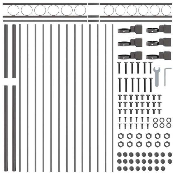 vidaXL Gartenzaun Weiß Stahl